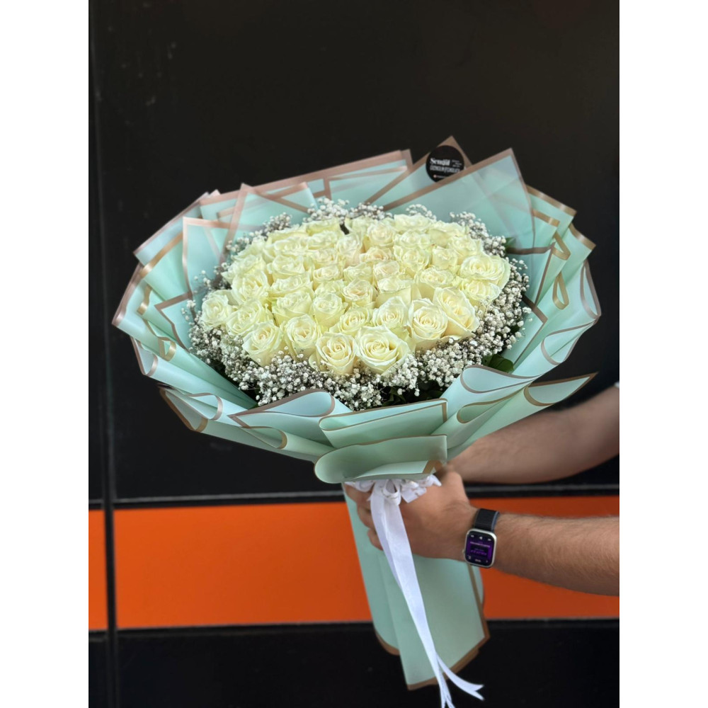 41 BEYAZ GÜL BUKETİ